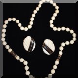 J11. Bone necklace and earrings. 